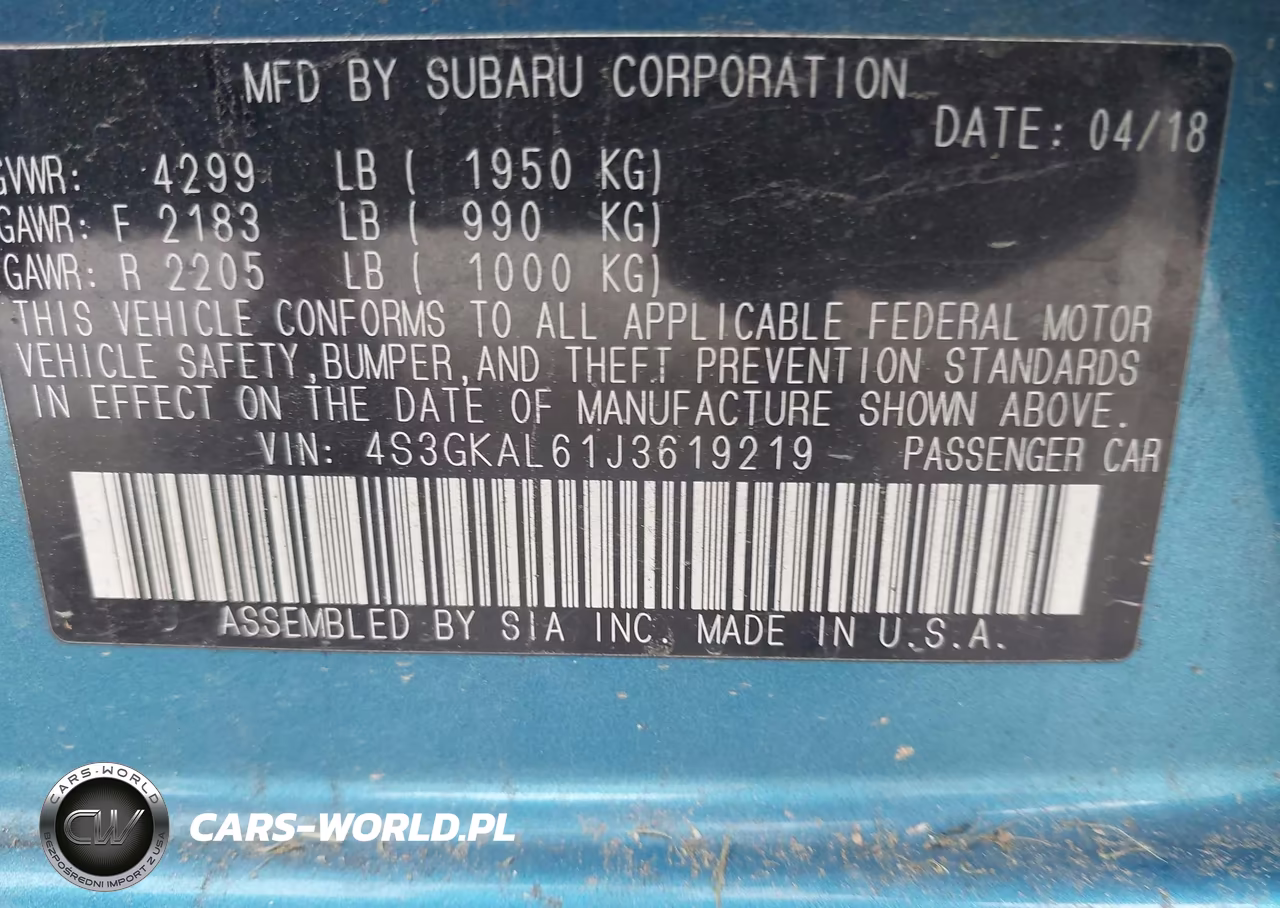 2018 Subaru Impreza 2.0I Sport VIN:4S3GKAL61J3619219 - 9