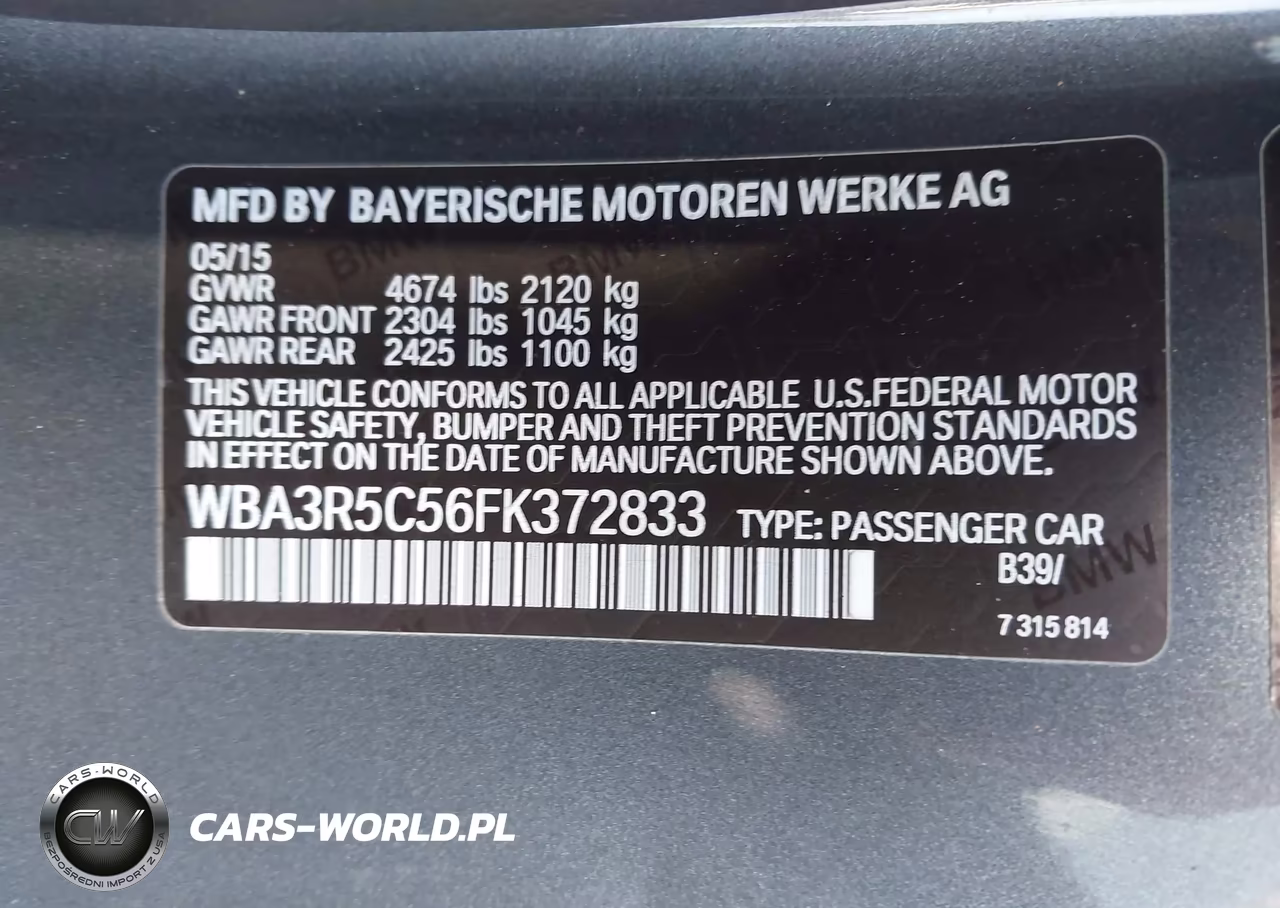 2015 BMW 435I xDrive VIN:WBA3R5C56FK372833 - 9