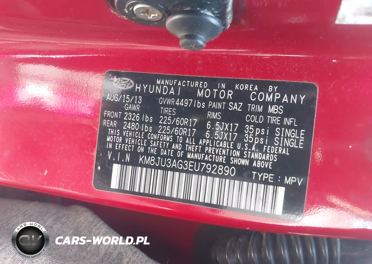 2014 Hyundai Tucson Se VIN:KM8JU3AG3EU792890 - 9
