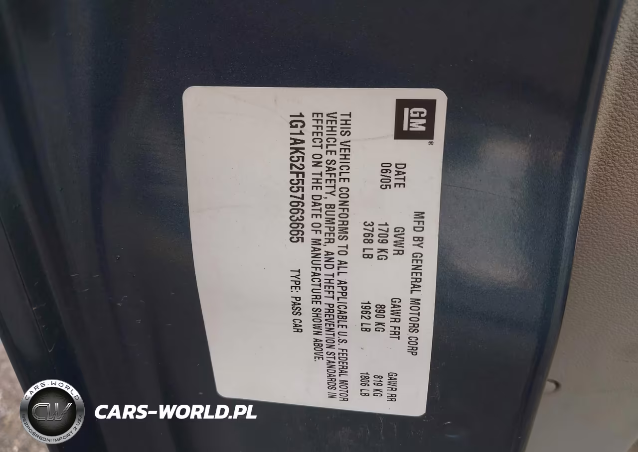 2005 Chevrolet Cobalt VIN:1G1AK52F557663665 - 9