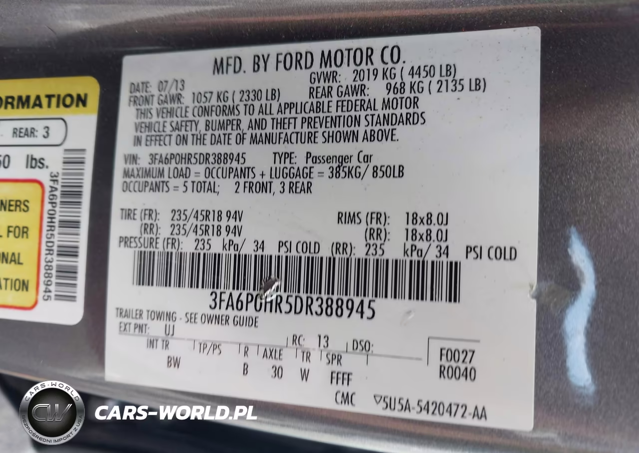 2013 Ford Fusion Se VIN:3FA6P0HR5DR388945 - 9
