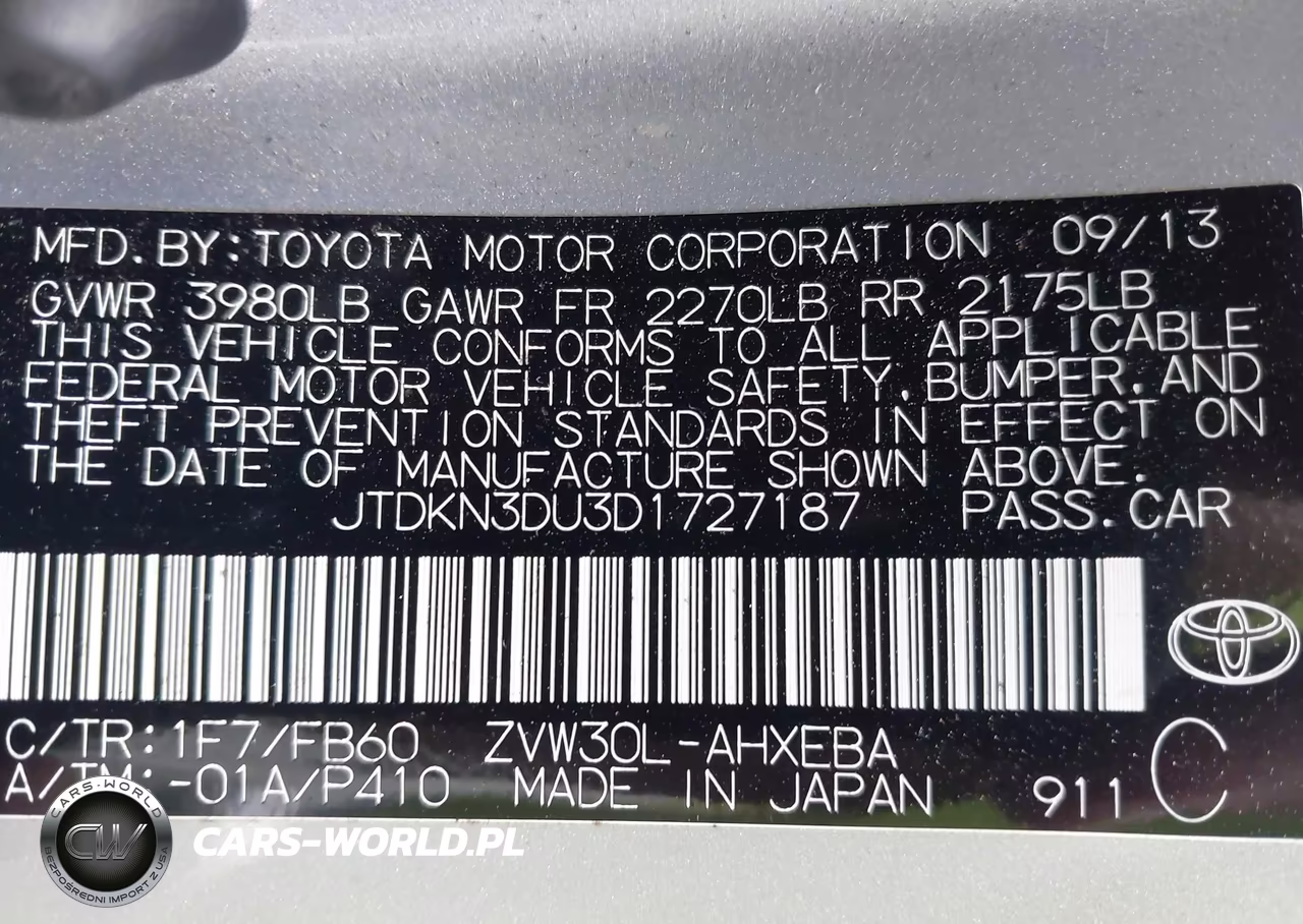 2013 Toyota Prius Three VIN:JTDKN3DU3D1727187 - 9