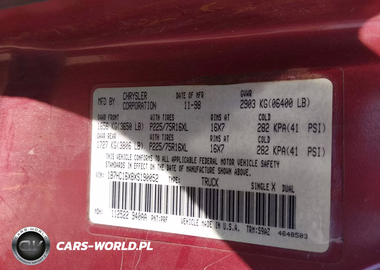 1999 Dodge Ram 1500 St-Work Special VIN:1B7HC16X8XS190052 - 9