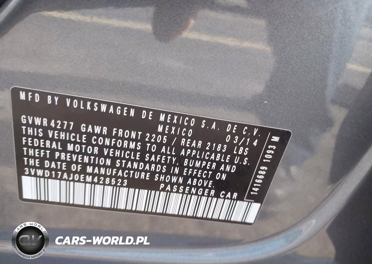 2014 Volkswagen Jetta 1.8T Se VIN:3VWD17AJ0EM428523 - 9