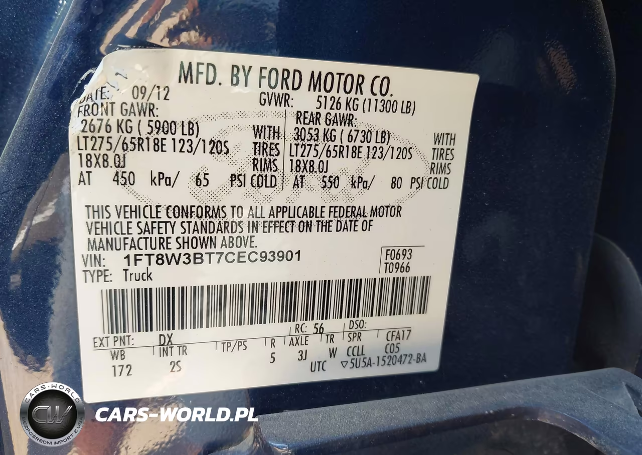 2012 Ford F-350 Xlt VIN:1FT8W3BT7CEC93901 - 8