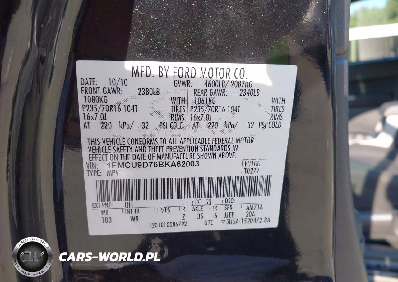 2011 Ford Escape Xlt VIN:1FMCU9D76BKA62003 - 9