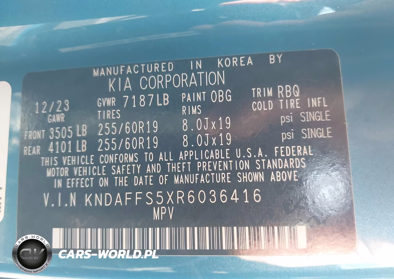 2024 Kia Ev9 Wind VIN:KNDAFFS5XR6036416 - 9