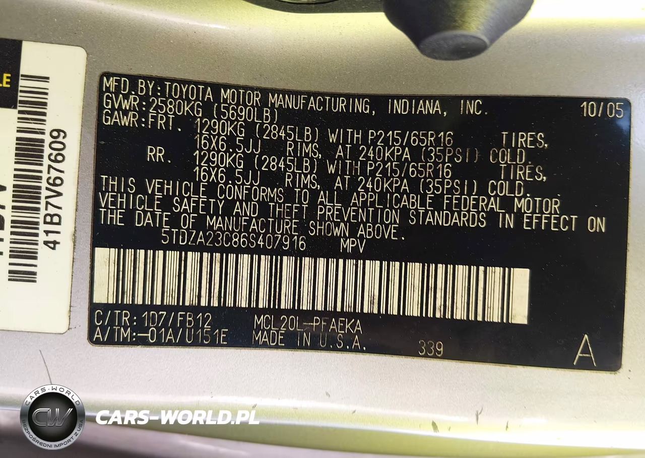 2006 Toyota Sienna Ce VIN:5TDZA23C86S407916 - 9