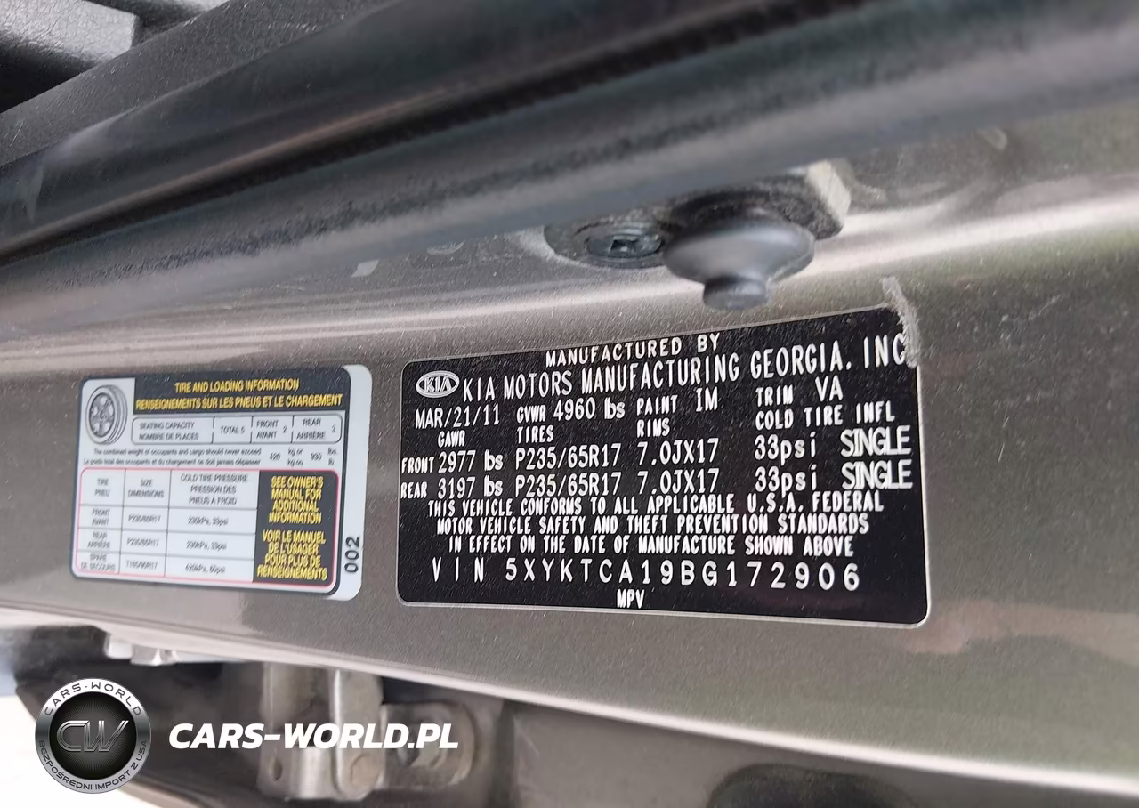 2011 Kia Sorento Lx VIN:5XYKTCA19BG172906 - 9
