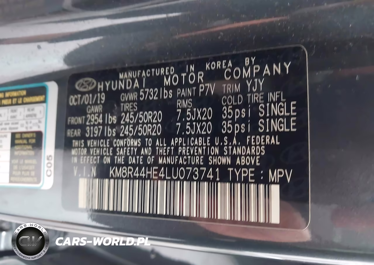 2020 Hyundai Palisade Sel VIN:KM8R44HE4LU073741 - 9