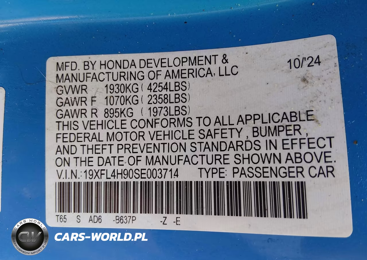 2025 Honda Civic Hybrid Sport Touring VIN:19XFL4H90SE003714 - 9