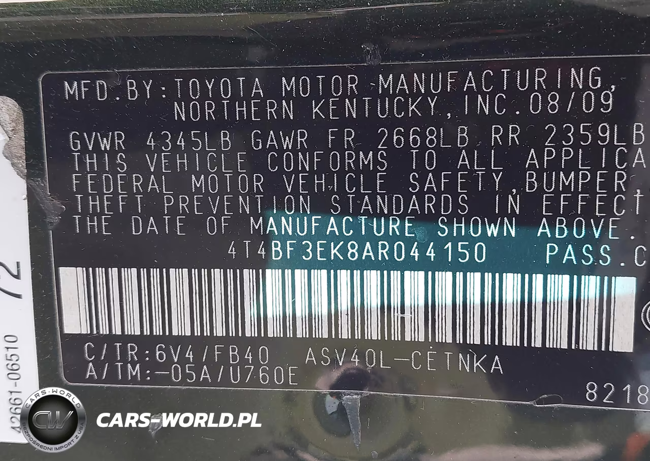 2010 Toyota Camry Le VIN:4T4BF3EK8AR044150 - 9