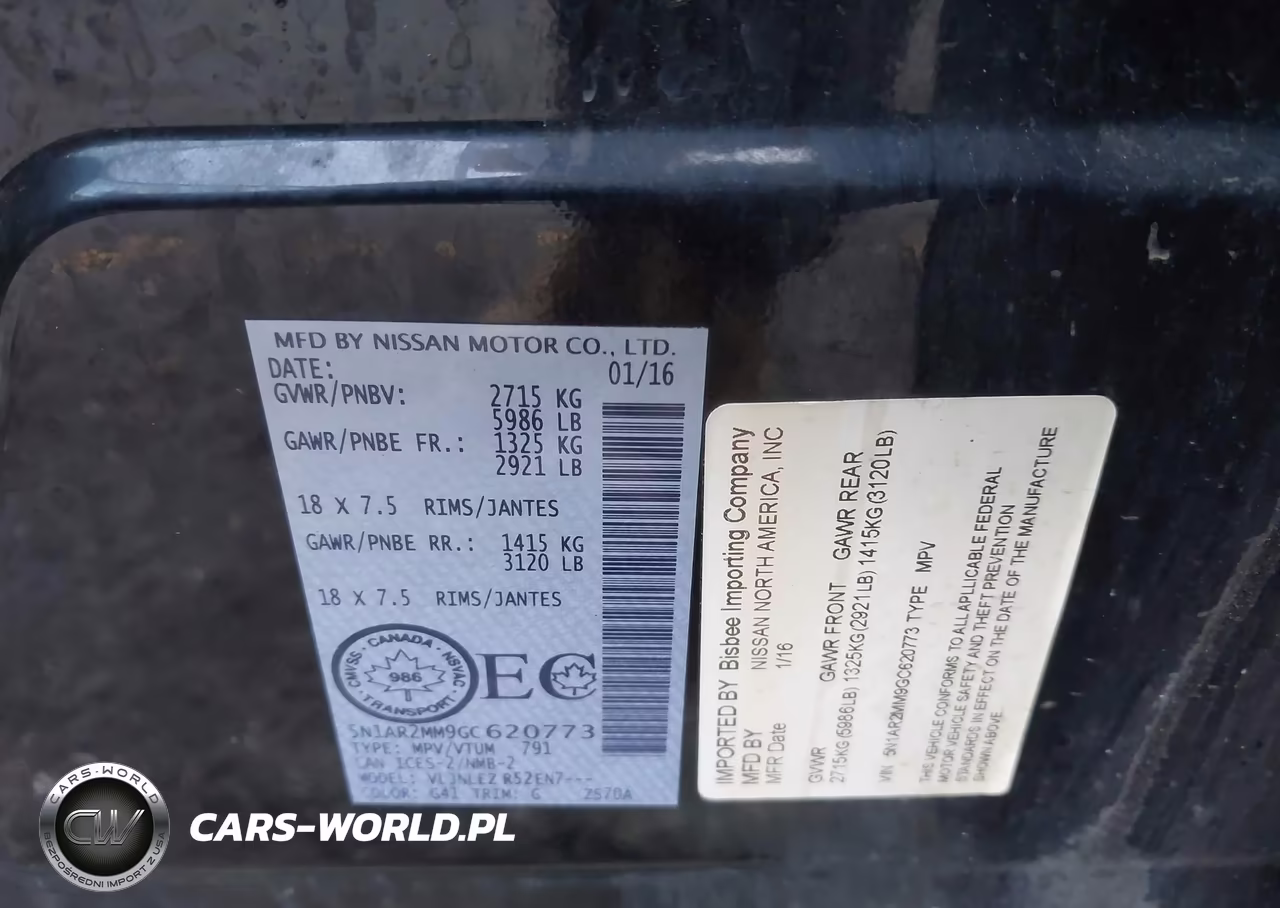 2016 Nissan Pathfinder Platinum-S-Sl-Sv VIN:5N1AR2MM9GC620773 - 9