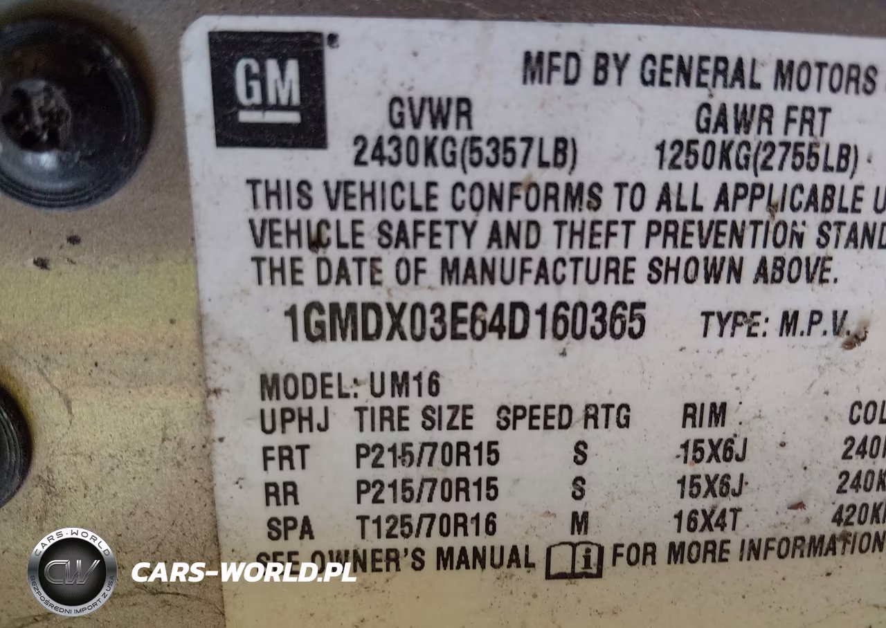 2004 Pontiac Montana M16 W-1Sa Pkg. VIN:1GMDX03E64D160365 - 9