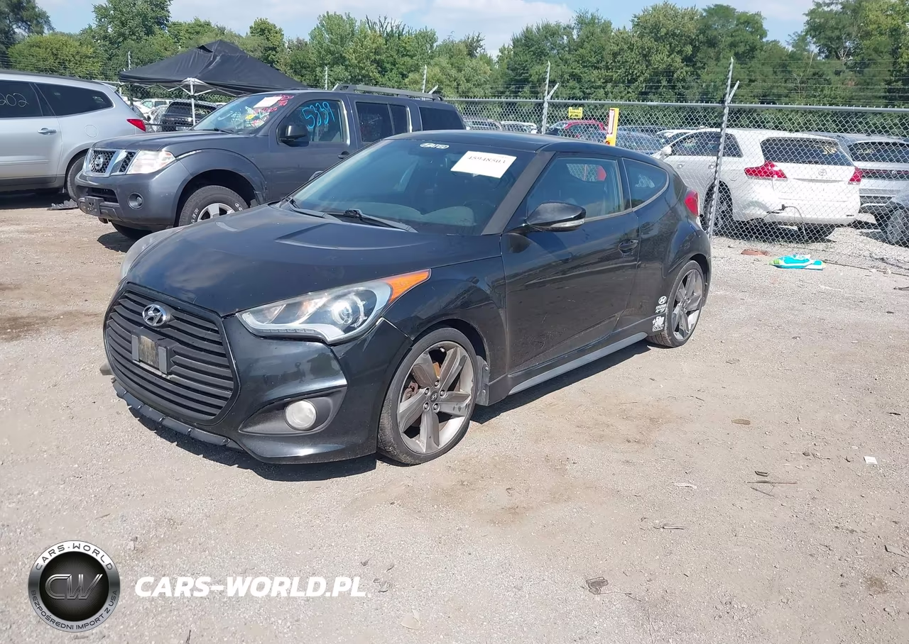 2014 Hyundai Veloster Turbo W-Blue VIN:KMHTC6AE1EU192641 - 2