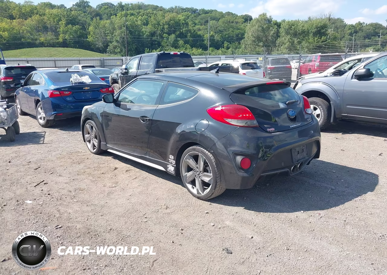 2014 Hyundai Veloster Turbo W-Blue VIN:KMHTC6AE1EU192641 - 3