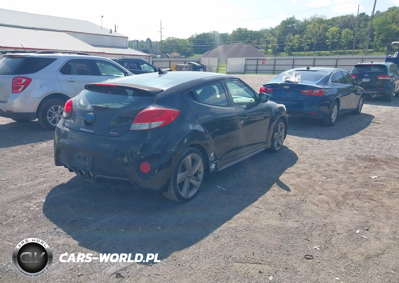 2014 Hyundai Veloster Turbo W-Blue VIN:KMHTC6AE1EU192641 - 4