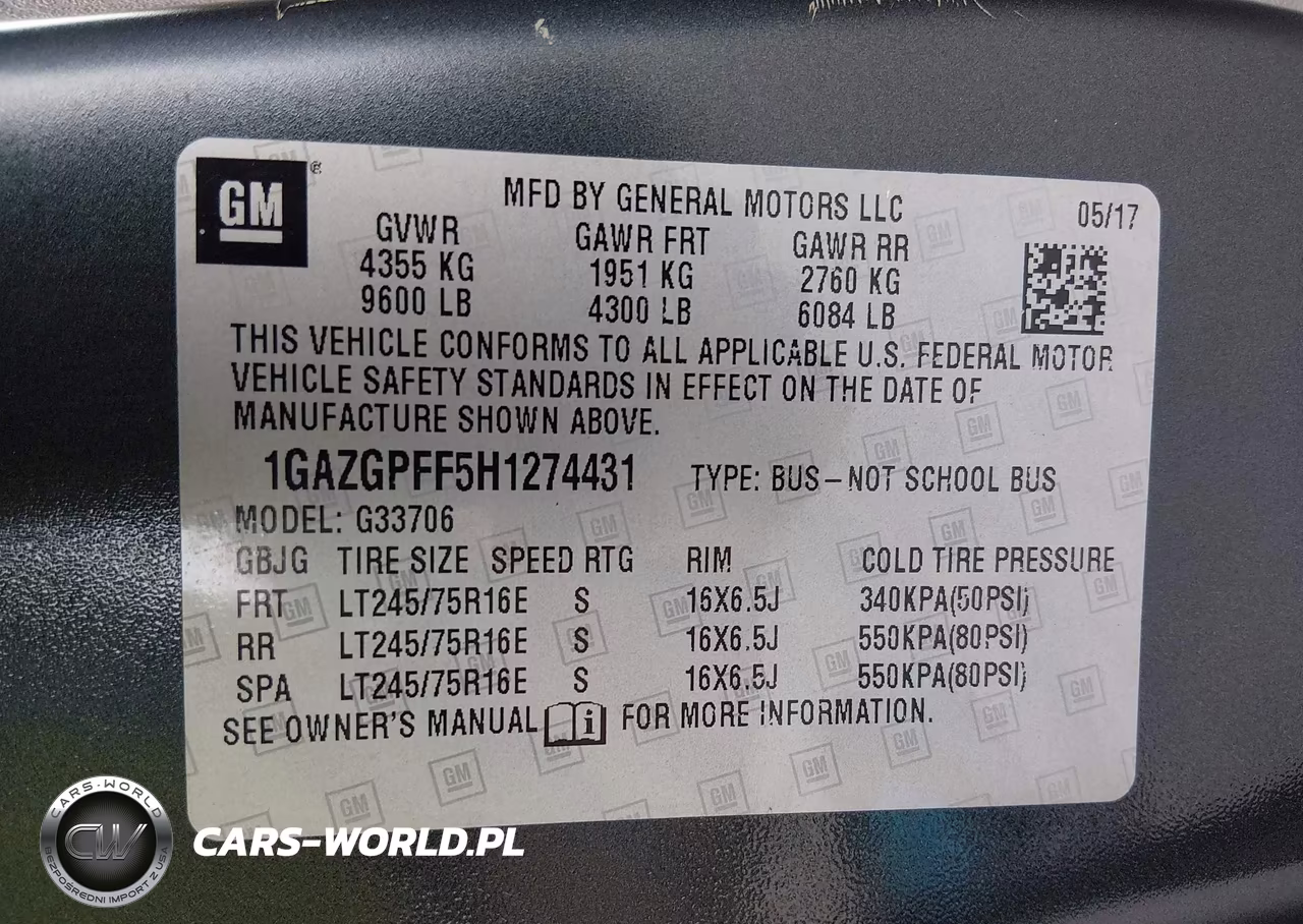 2017 Chevrolet Express 3500 Lt VIN:1GAZGPFF5H1274431 - 9