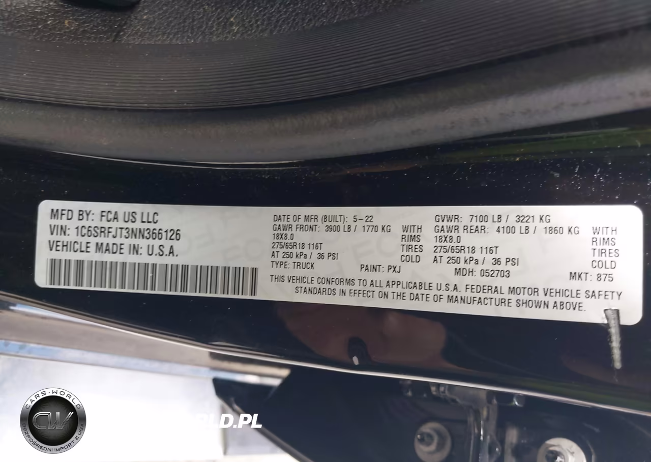 2022 Ram 1500 Laramie 4X4 5'7 Box VIN:1C6SRFJT3NN366126 - 9