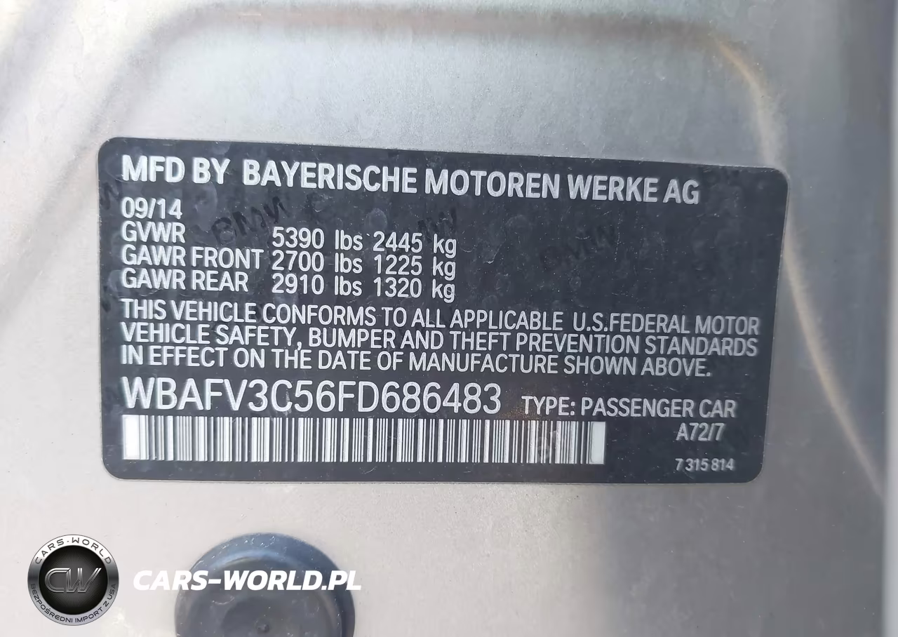 2015 BMW 535D xDrive VIN:WBAFV3C56FD686483 - 9