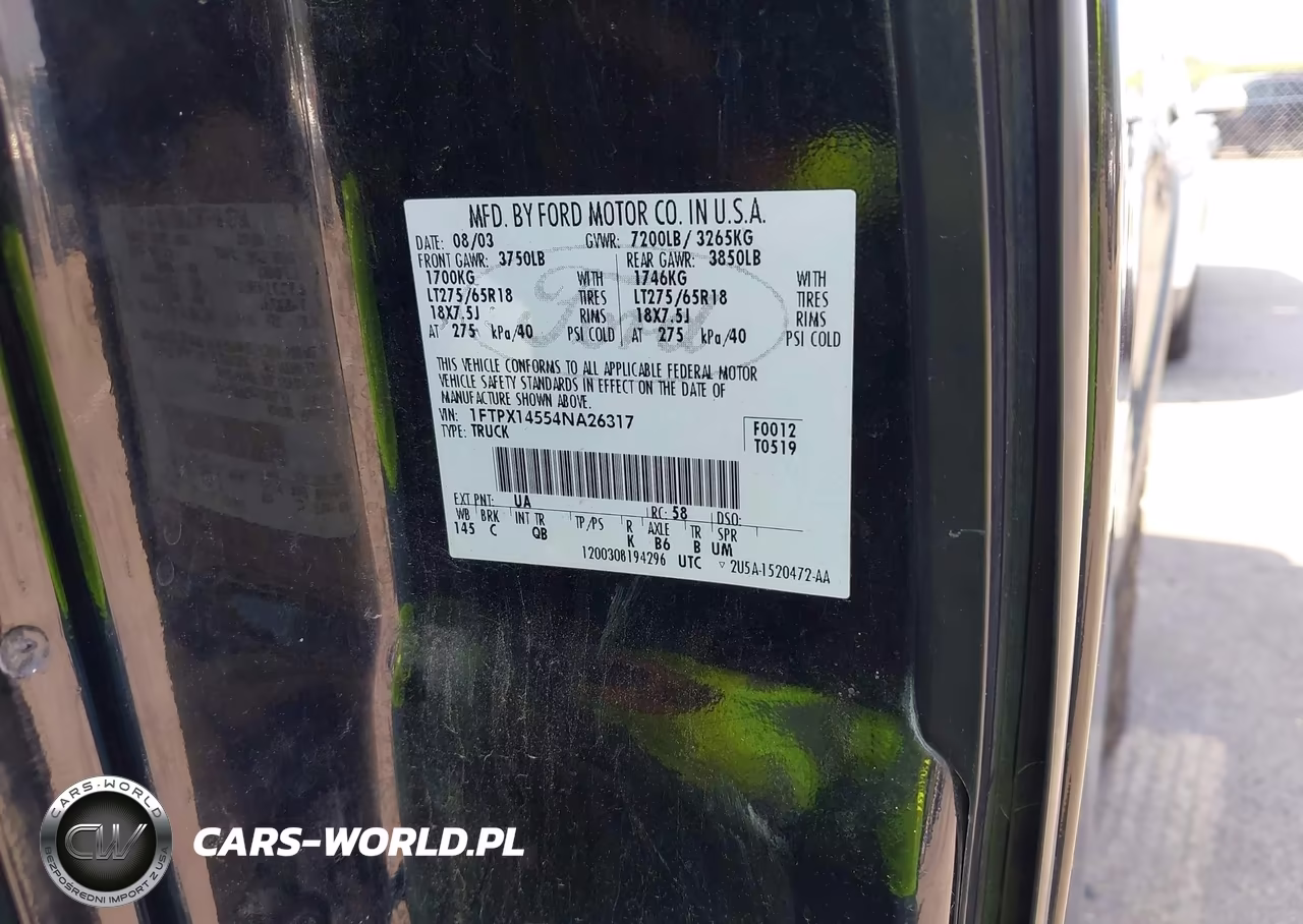 2004 Ford F-150 Fx4-Lariat-Xl-Xlt VIN:1FTPX14554NA26317 - 9