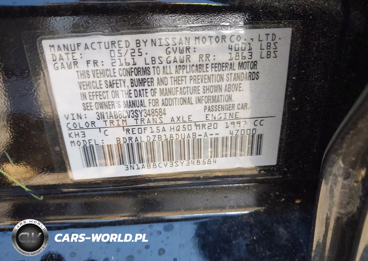 2025 Nissan Sentra Sv VIN:3N1AB8CV3SY348584 - 9