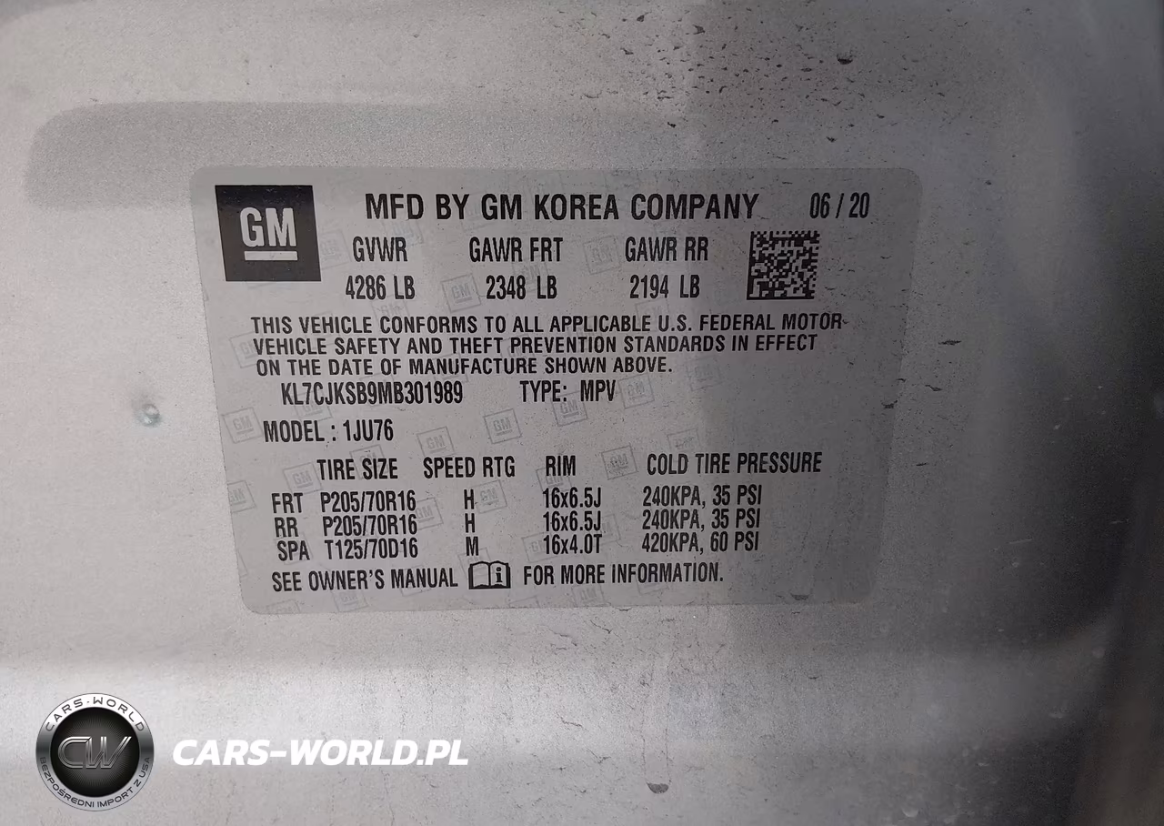 2021 Chevrolet Trax Fwd Ls VIN:KL7CJKSB9MB301989 - 9