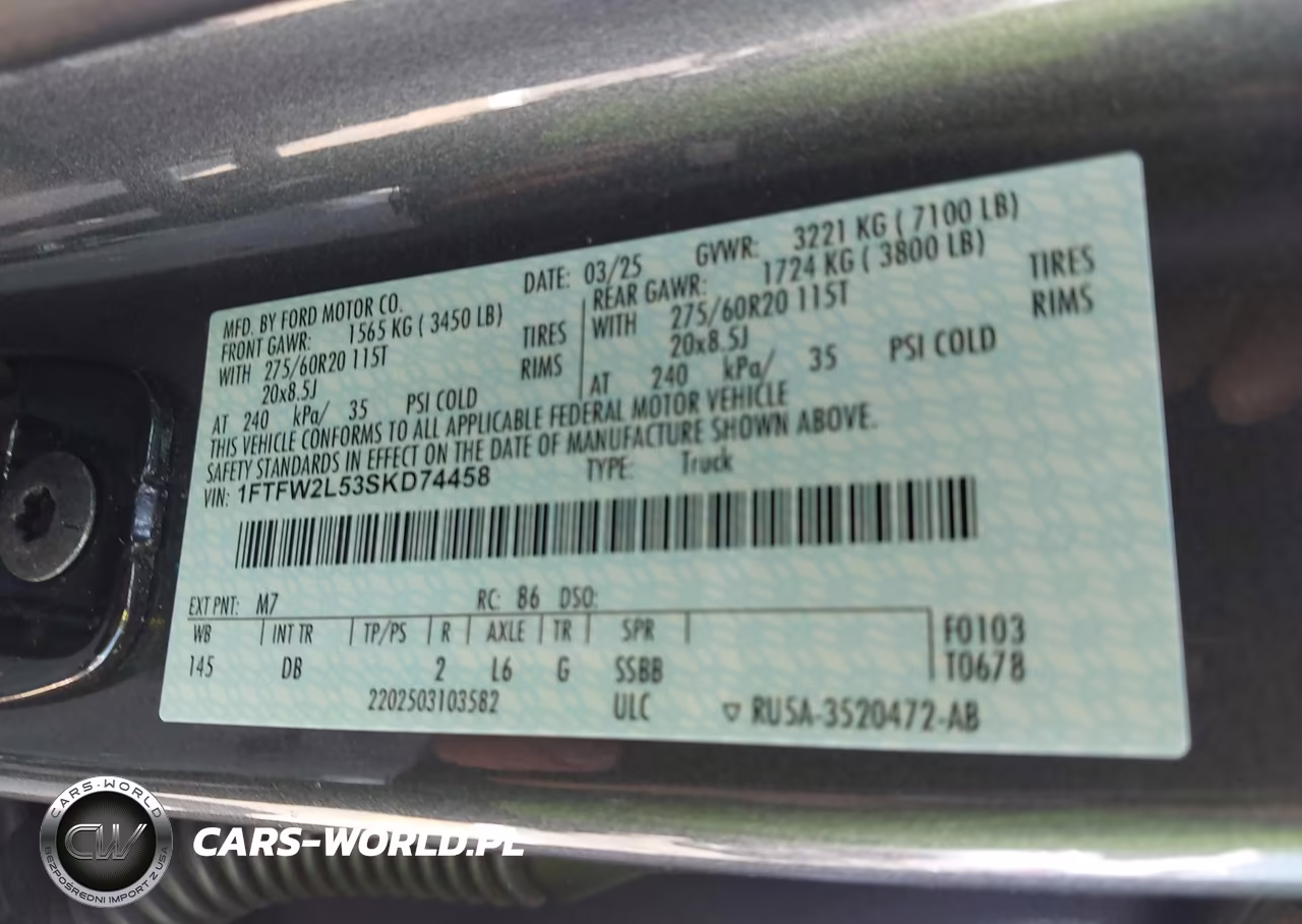 2025 Ford F-150 Stx VIN:1FTFW2L53SKD74458 - 9