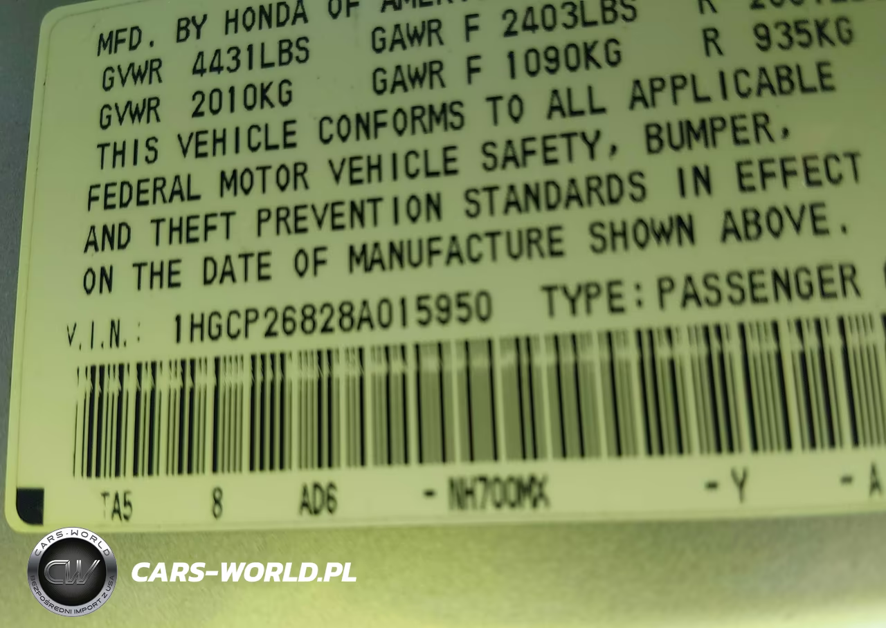 2008 Honda Accord 2.4 Ex-L VIN:1HGCP26828A015950 - 9