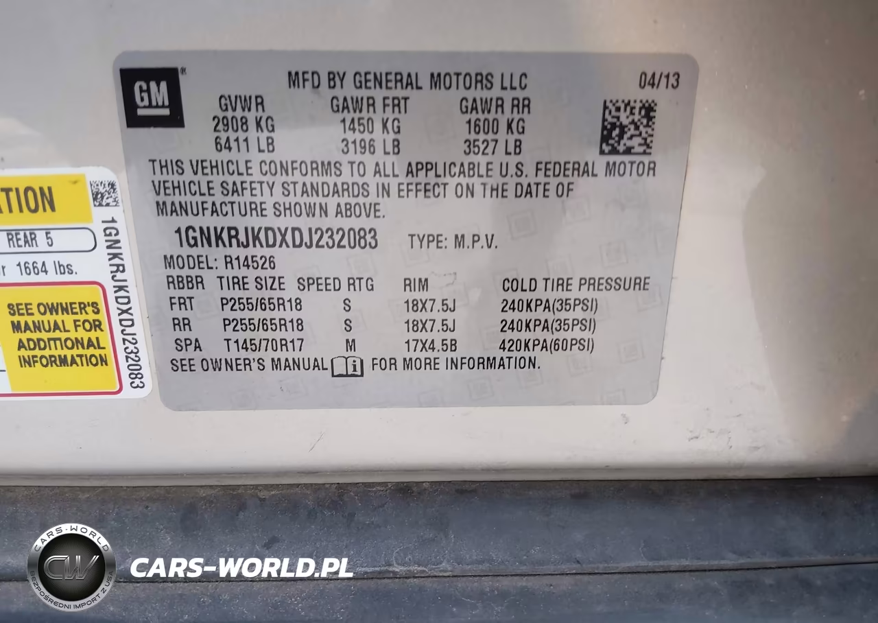 2013 Chevrolet Traverse 2Lt VIN:1GNKRJKDXDJ232083 - 9
