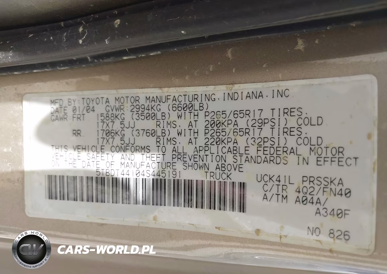 2004 Toyota Tundra Sr5 V8 VIN:5TBDT44104S445191 - 9