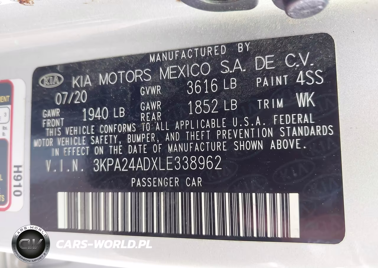 2020 Kia Rio Lx VIN:3KPA24ADXLE338962 - 9