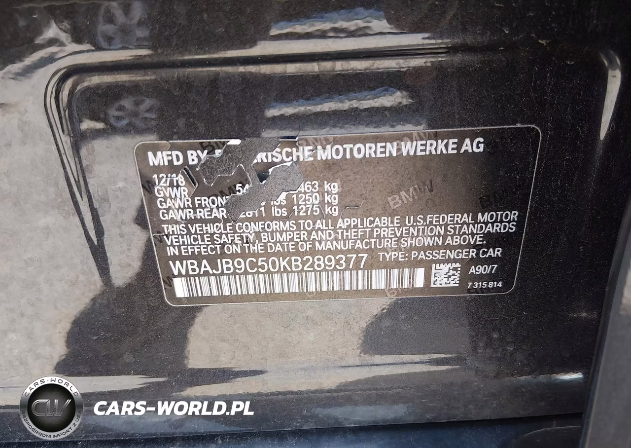 2019 BMW M550I xDrive VIN:WBAJB9C50KB289377 - 9