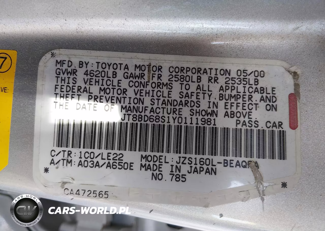 2000 Lexus Gs 300 VIN:JT8BD68S1Y0111981 - 9