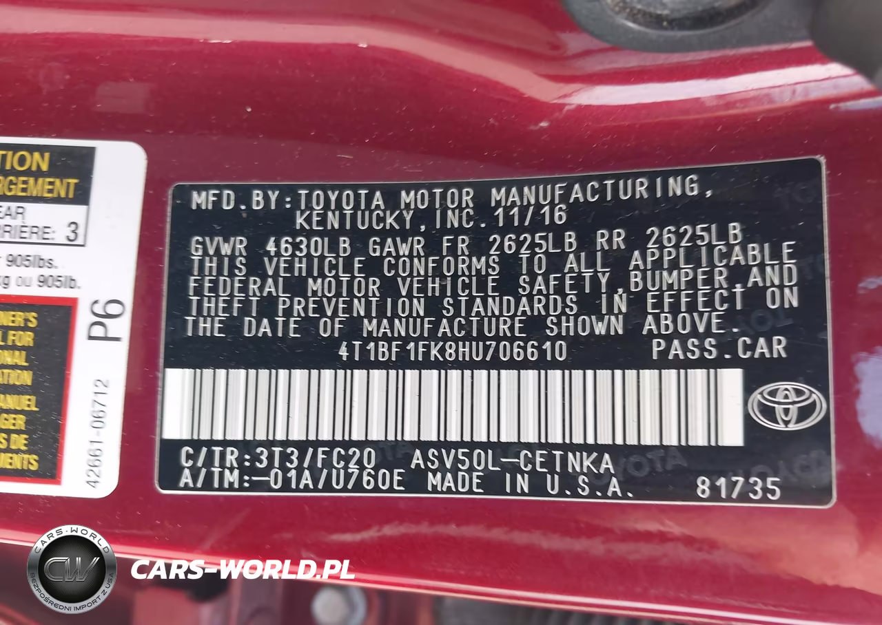 2017 Toyota Camry Le VIN:4T1BF1FK8HU706610 - 9