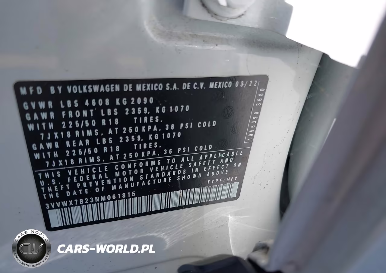 2022 Volkswagen Taos 1.5T Se VIN:3VVWX7B23NM061815 - 9