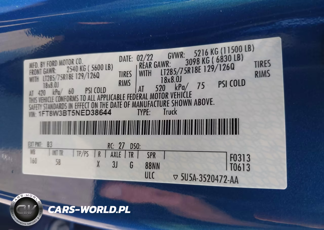 2022 Ford F-350 Lariat VIN:1FT8W3BT5NED38644 - 8
