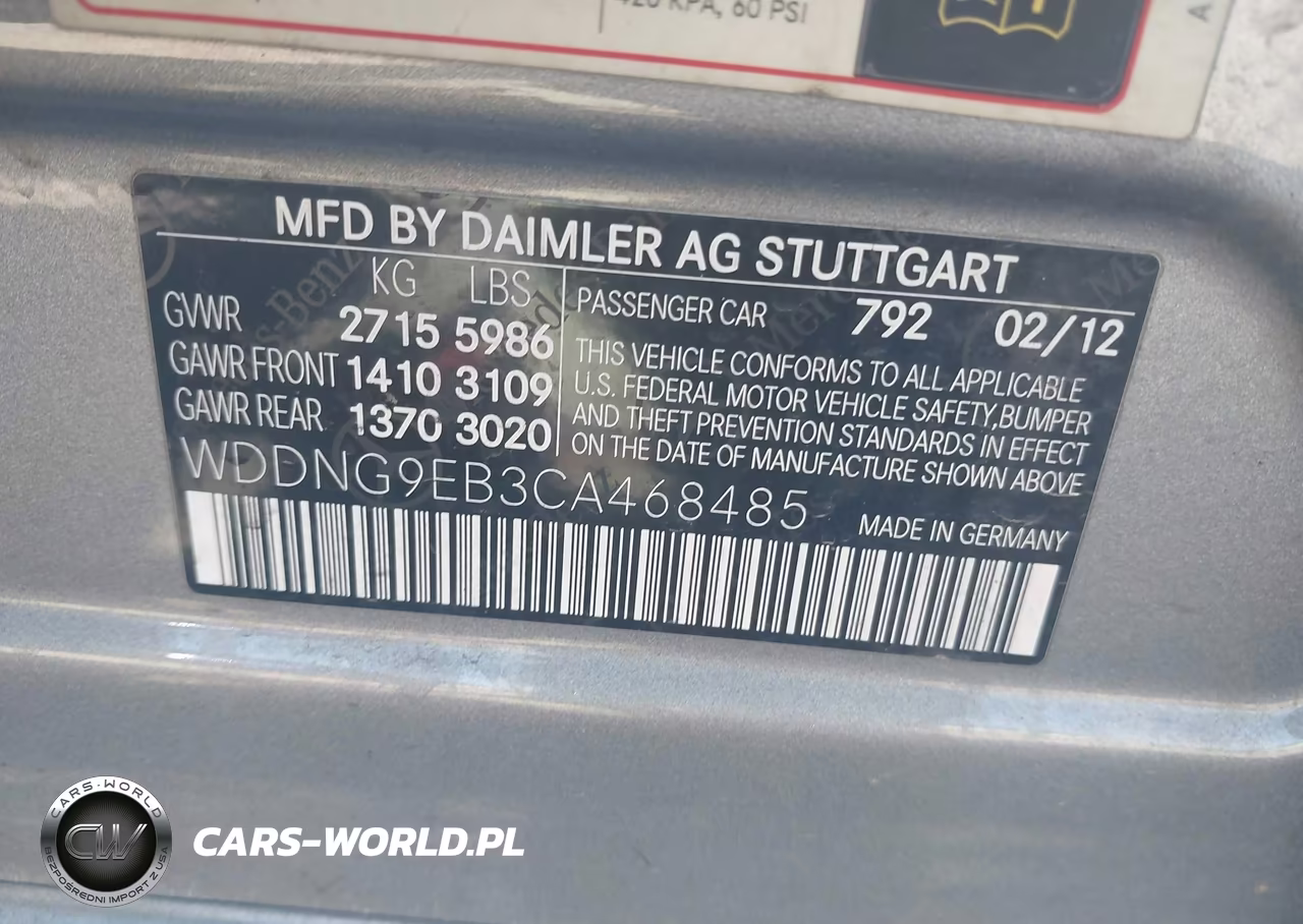 2012 Mercedes-Benz S 550 4Matic VIN:WDDNG9EB3CA468485 - 9