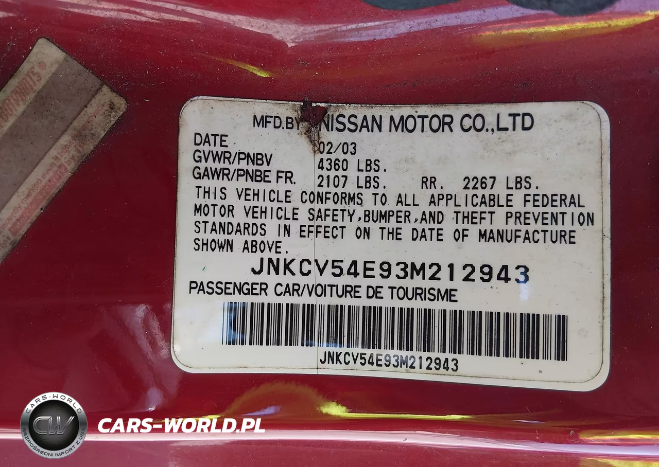 2003 Infiniti G35 Base W-Leather VIN:JNKCV54E93M212943 - 9