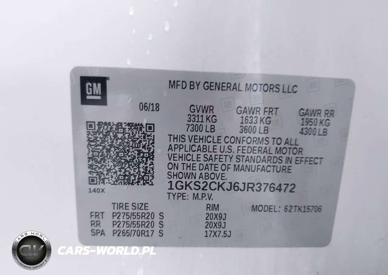 2018 GMC Yukon Denali VIN:1GKS2CKJ6JR376472 - 9