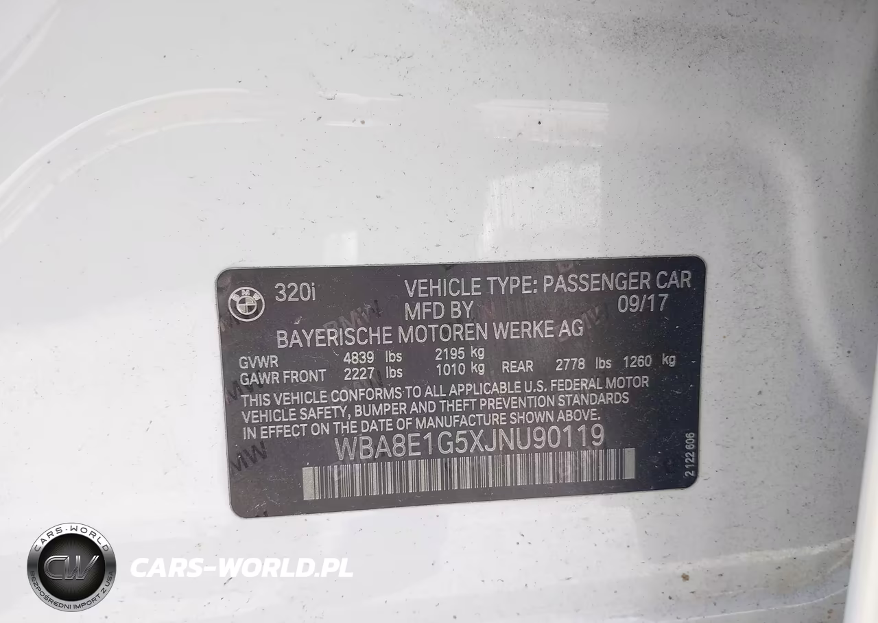 2018 BMW 320I VIN:WBA8E1G5XJNU90119 - 9