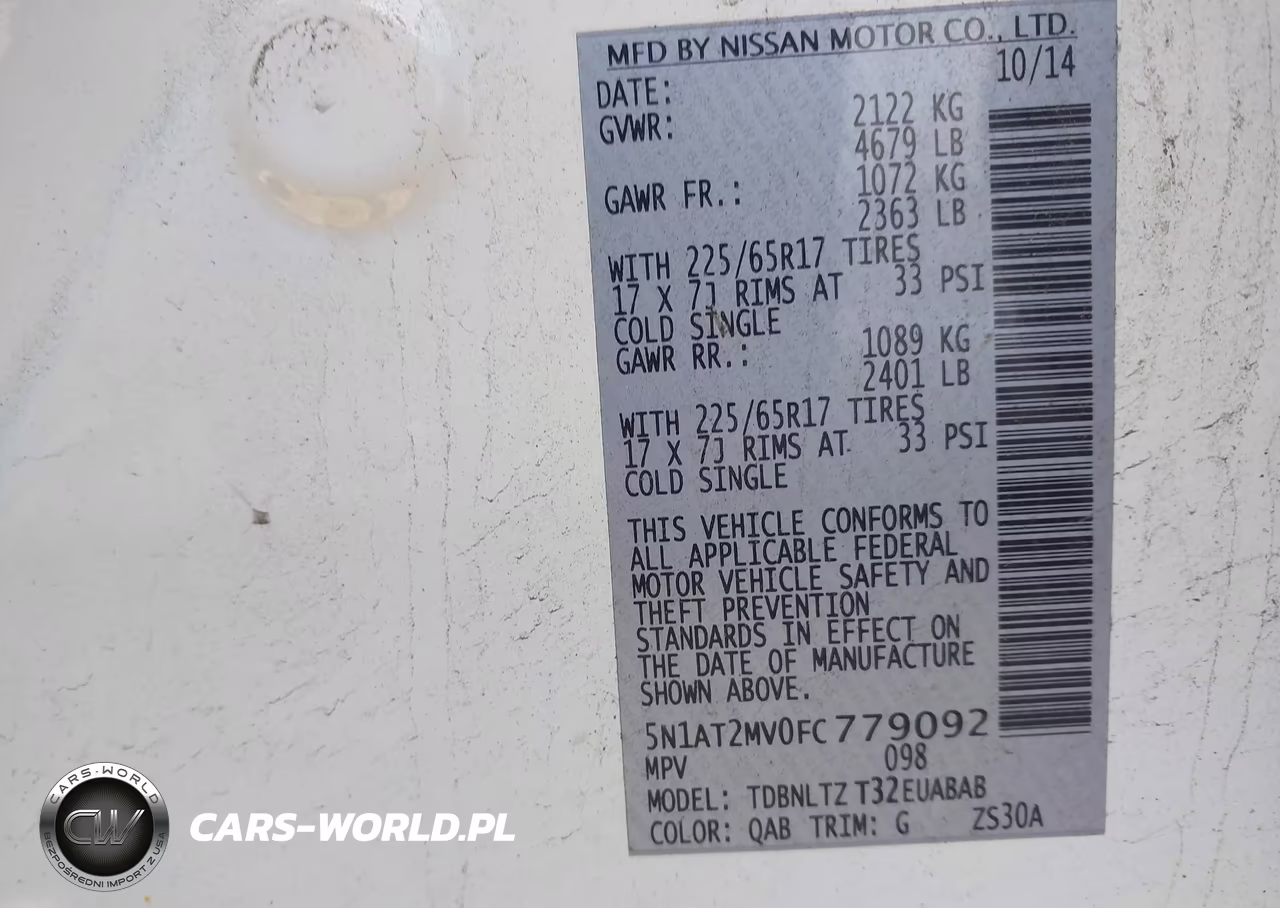 2015 Nissan Rogue Sv VIN:5N1AT2MV0FC779092 - 9