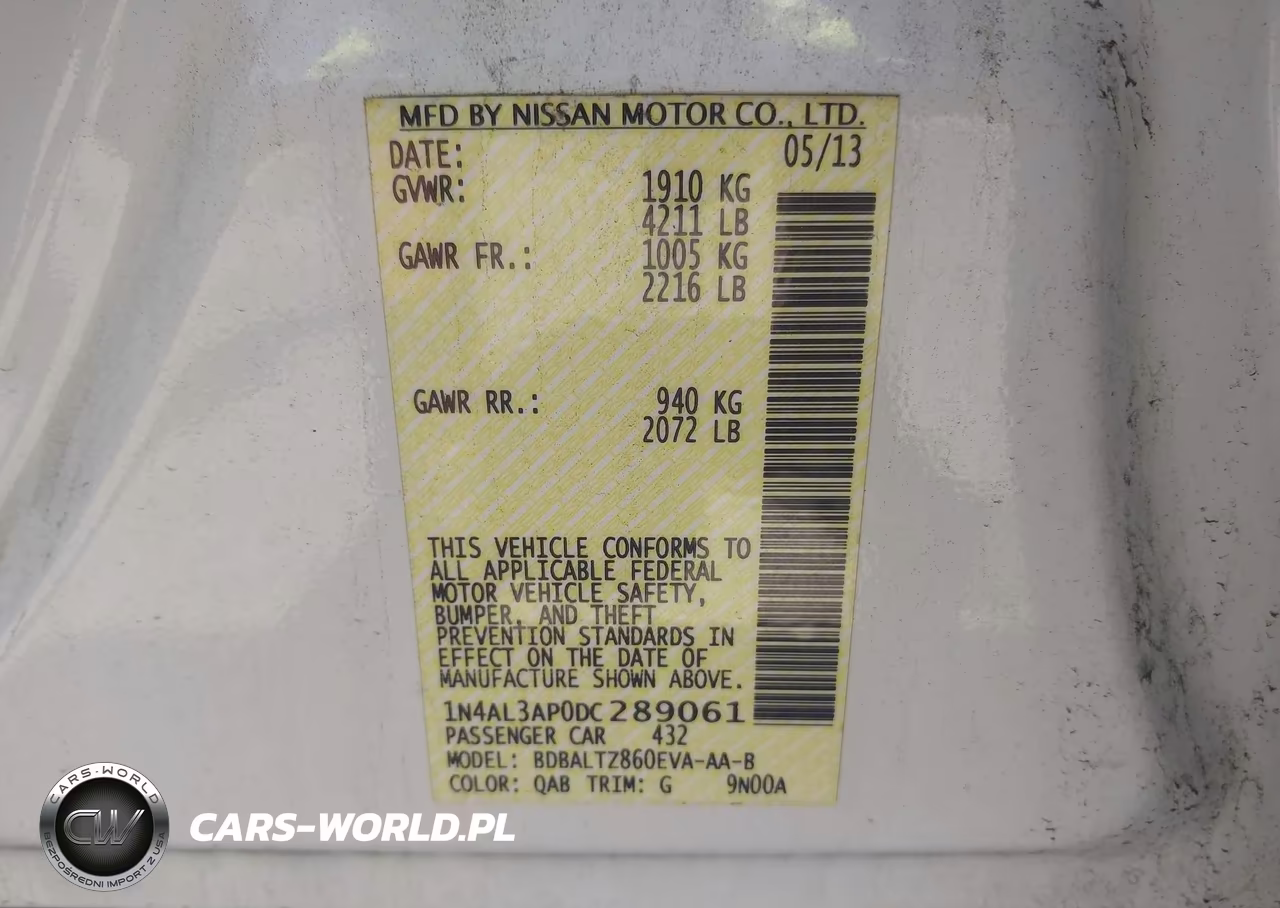 2013 Nissan Altima 2.5 Sv VIN:1N4AL3AP0DC289061 - 9
