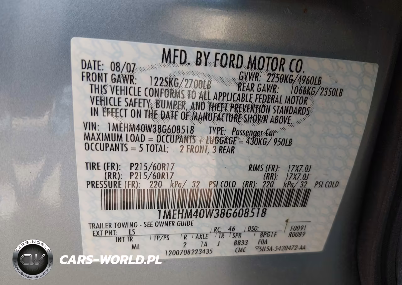 2008 Mercury Sable VIN:1MEHM40W38G608518 - 9
