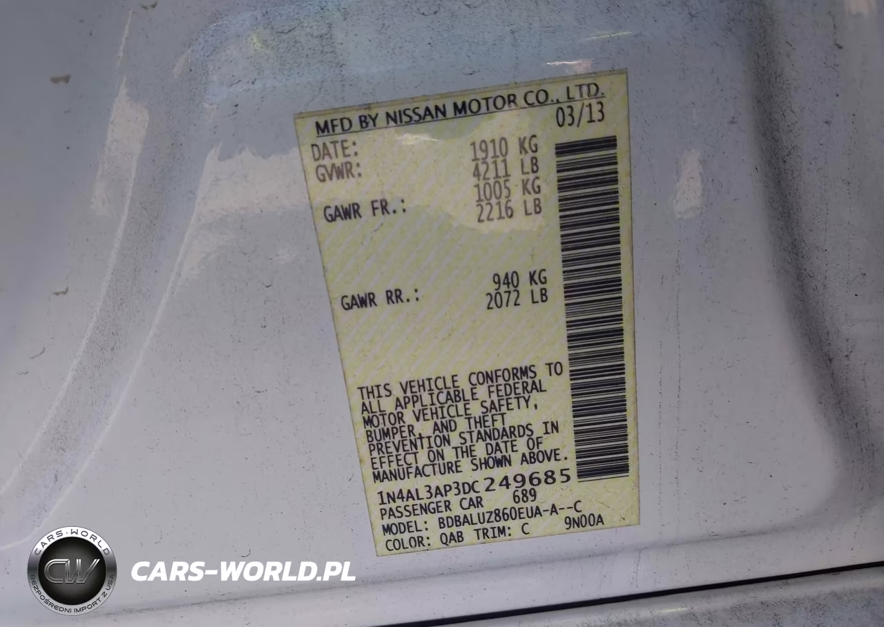 2013 Nissan Altima 2.5 Sv VIN:1N4AL3AP3DC249685 - 9
