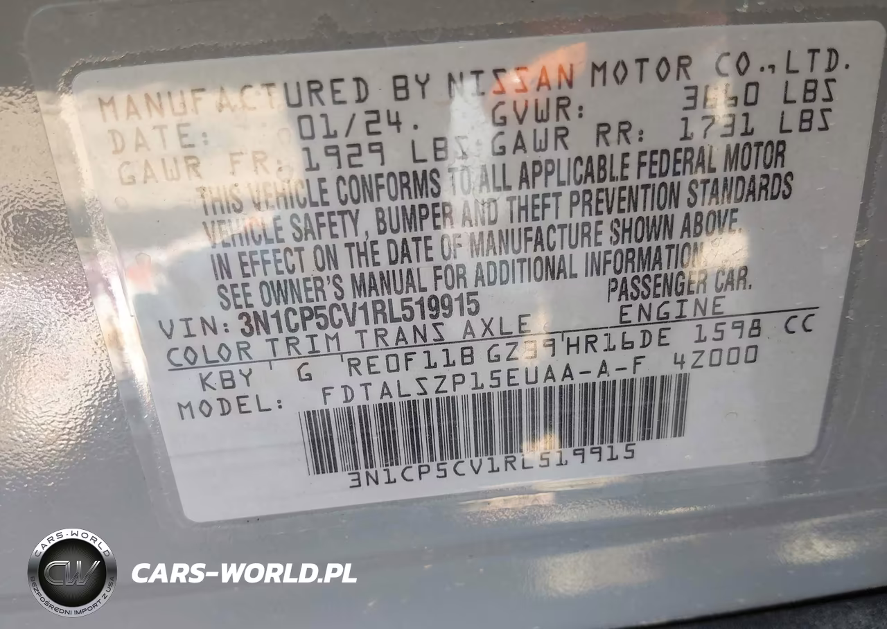 2024 Nissan Kicks Sv Xtronic Cvt VIN:3N1CP5CV1RL519915 - 9