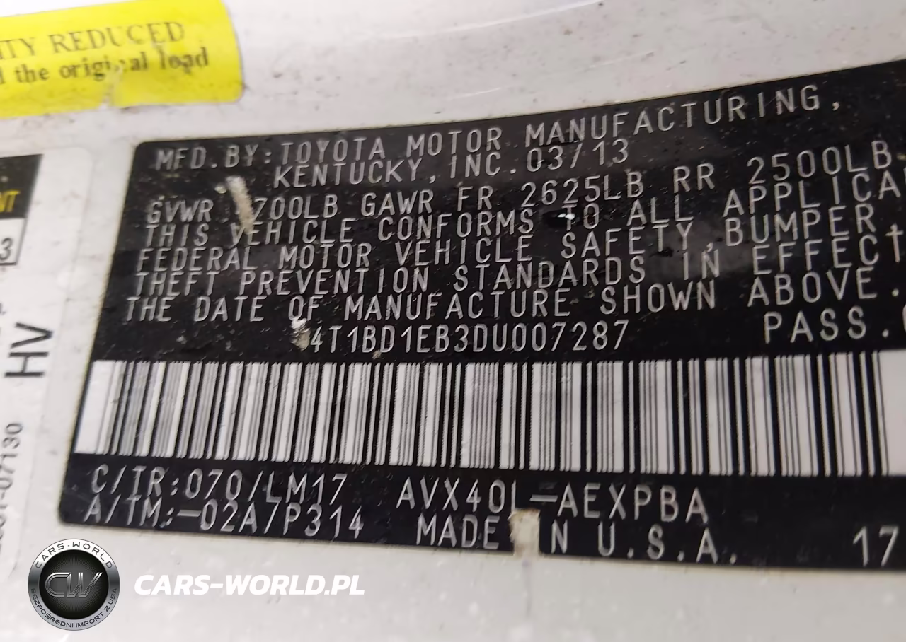 2013 Toyota Avalon Hybrid Limited VIN:4T1BD1EB3DU007287 - 9
