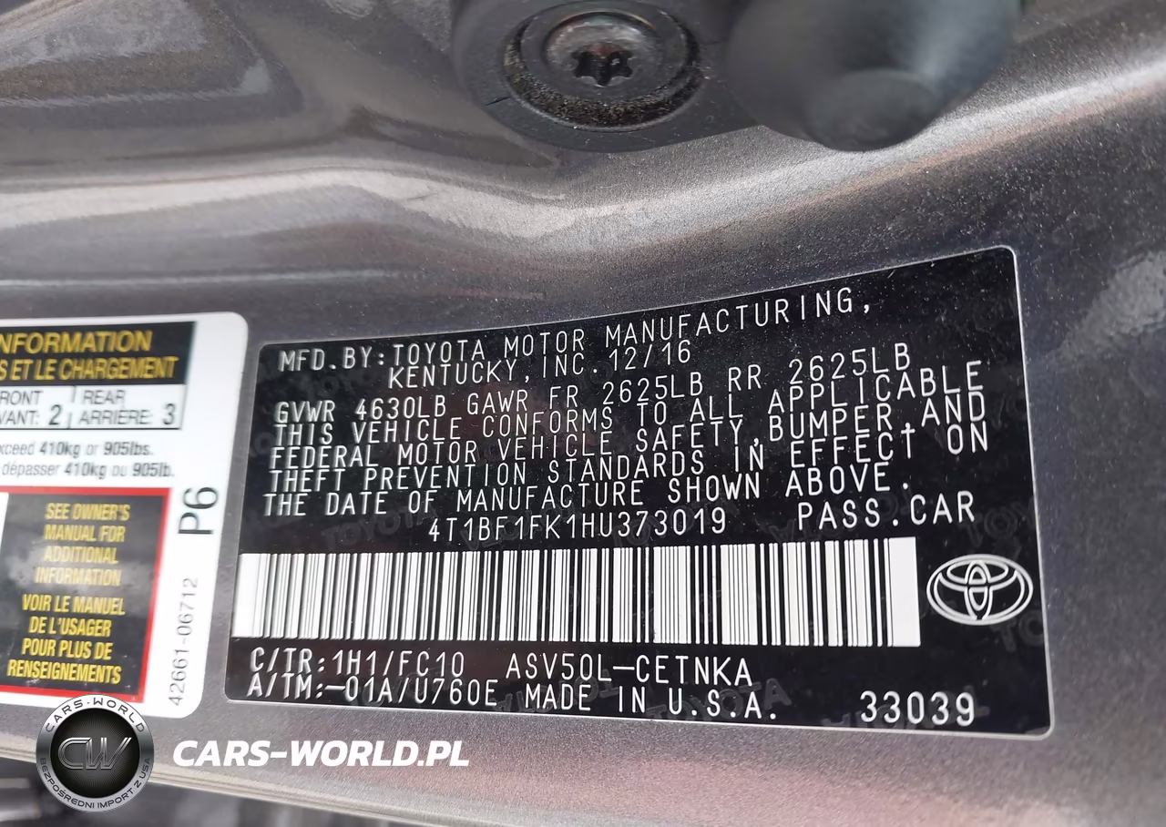 2017 Toyota Camry Le VIN:4T1BF1FK1HU373019 - 9