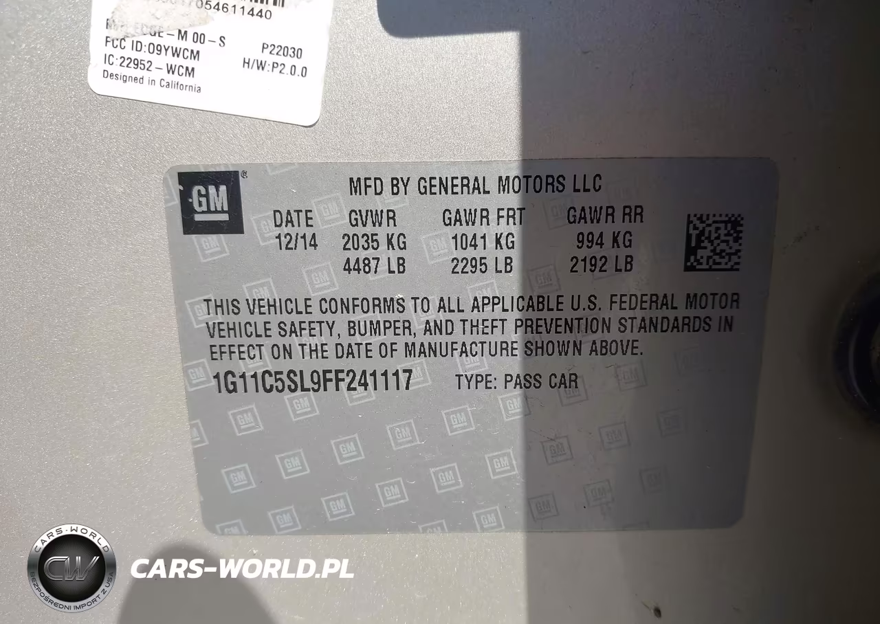 2015 Chevrolet Malibu 1Lt VIN:1G11C5SL9FF241117 - 9