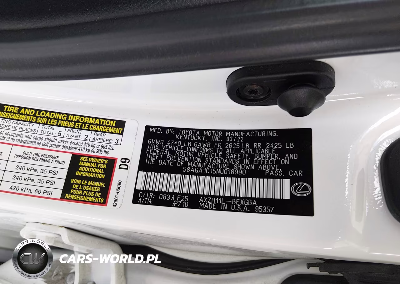 2022 Lexus Es 300H F Sport VIN:58AGA1C15NU018990 - 9